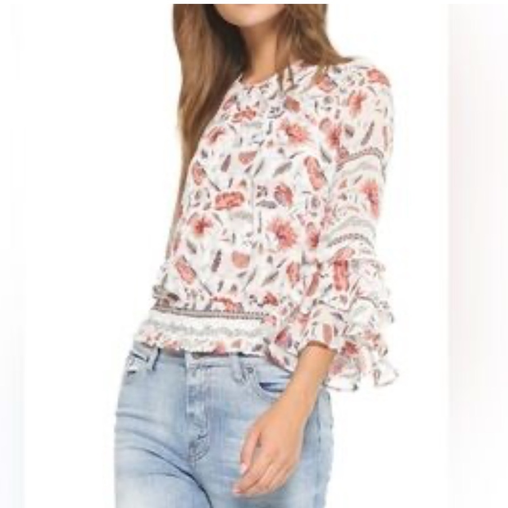 Misa Los Angeles Women's bell sleeve chiffon top